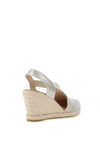 Kate Appleby Llanidan Shimmer Criss Cross Wedge Sandals, Silvery Shimmer