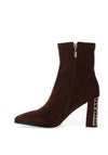 Kate Appleby Lonstowe Faux Suede Heeled Ankle Boots, Brown