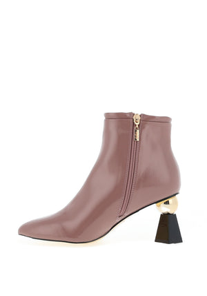 Kate Appleby Leiston Patent Geo Ankle Boot, Rosewood