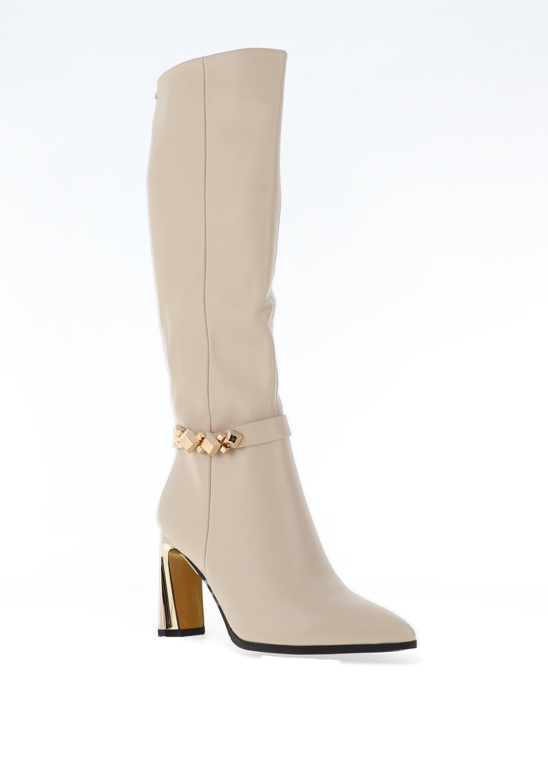 Kate Appleby Maghull Heeled Knee High Ankle Boots, Cream