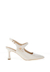 Kate Appleby Parciau Faux Patent Sling Back Heel, Off White