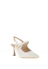 Kate Appleby Parciau Faux Patent Sling Back Heel, Off White