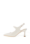 Kate Appleby Parciau Faux Patent Sling Back Heel, Off White