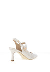 Kate Appleby Parciau Faux Patent Sling Back Heel, Off White