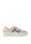 Drilleys Sixty Eight Suede Platform Trainers, Nude Cheetah