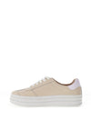Drilleys Sixty Eight Suede Platform Trainers, Nude Cheetah