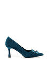 Kate Appleby Tawtan Velvet Embellished Heels, Turquoise