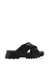Kate Appleby Wembley Faux Leather Quilted Sliders, Schwarz