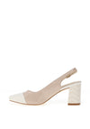 Kate Appleby Ystrad Heeled Shoe, Cream Zig Zag