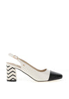 Kate Appleby Ystrad Heeled Shoe, Linen Zig Zag