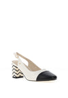Kate Appleby Ystrad Heeled Shoe, Linen Zig Zag
