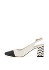 Kate Appleby Ystrad Heeled Shoe, Linen Zig Zag