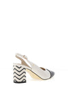 Kate Appleby Ystrad Heeled Shoe, Linen Zig Zag