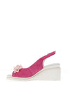 Kate Appleby Zetland Beaded Wedge Sandals, Magenta