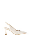 Kate Appleby Denham Faux Patent Sling Back Heel, Off White