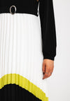 Kate Cooper Contrasting Pleated Maxi Dress, Black & Lime
