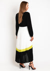 Kate Cooper Contrasting Pleated Maxi Dress, Black & Lime