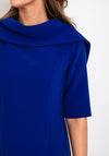 Kate Cooper Folded Round Neckline Midi Dress, Royal Blue