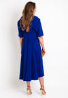Kate Cooper Folded Round Neckline Midi Dress, Royal Blue