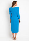 Kate Cooper Puff Shoulder Midi Dress, Blue