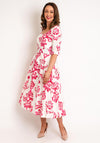Kate Cooper Two-Tone Floral A-line Maxi Dress, Watermelon