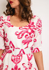 Kate Cooper Two-Tone Floral A-line Maxi Dress, Watermelon