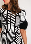 Kate Cooper Cutout Geo Print A-Line Midi Dress, Black & White