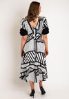 Kate Cooper Cutout Geo Print A-Line Midi Dress, Black & White