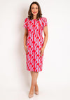 Kate Cooper Round Neck Print Knee Length Dress, Chili