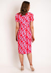 Kate Cooper Round Neck Print Knee Length Dress, Chili
