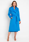 Kate Cooper Belted Waist Long Coat, Blue