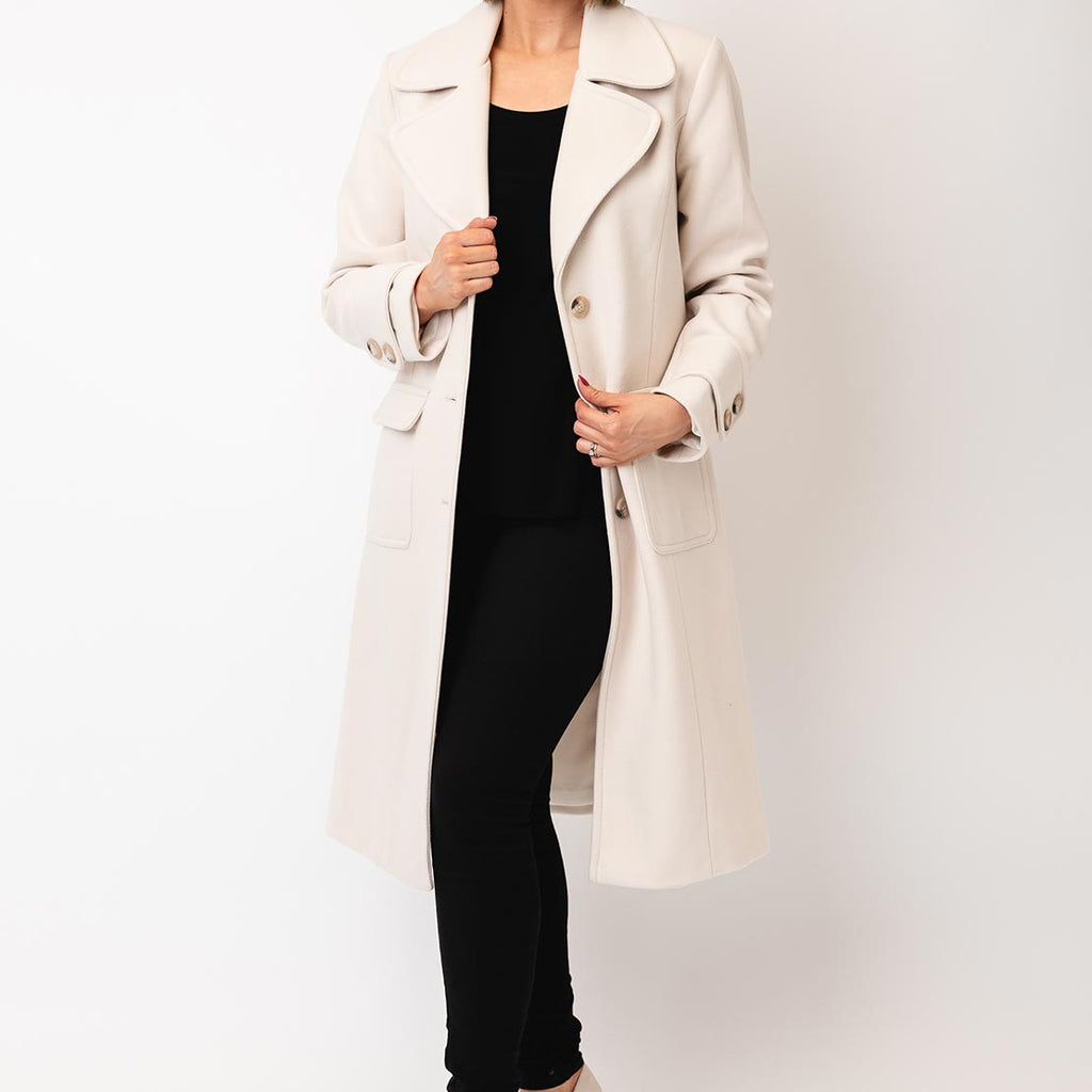 Kate Cooper Wool Blend Classic Coat, Beige McElhinneys