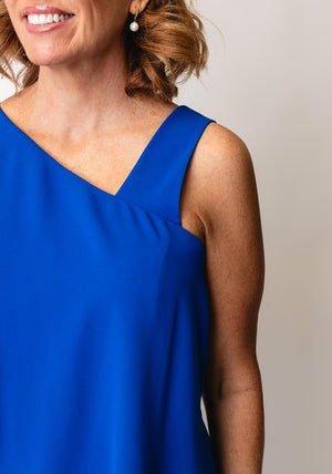 Kate Cooper Draped Wide Leg Jumpsuit, Blue