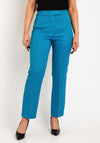 Kate Cooper Striped Tapered Trouser, Damson Blue