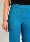 Kate Cooper Striped Tapered Trouser, Damson Blue
