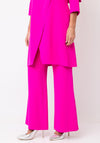 Kate Cooper Tailored Mid Waist Wide Leg Trousers, Hot Pink