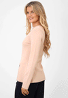 Kate & Pippa Margot Aline Rib Stretch Top, Beige