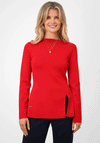 Kate & Pippa Margot Aline Rib Stretch Top, Red