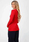Kate & Pippa Margot Aline Rib Stretch Top, Red