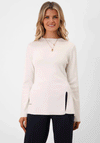 Kate & Pippa Margot Aline Rib Stretch Top, White