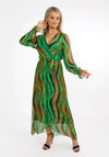 Kate & Pippa Portofino Silk Print Maxi Dress, Green