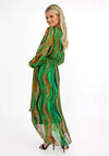 Kate & Pippa Portofino Silk Print Maxi Dress, Green