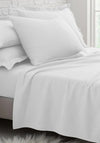 The Home Studio Brushed Cotton Flat Sheet, White