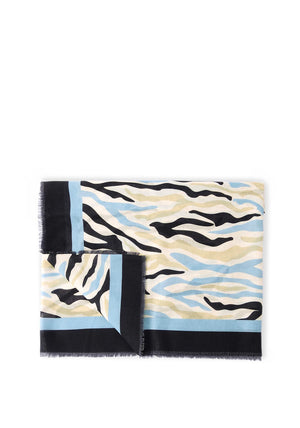 Katie Loxton Abstract Zebra Printed Scarf, Ecru
