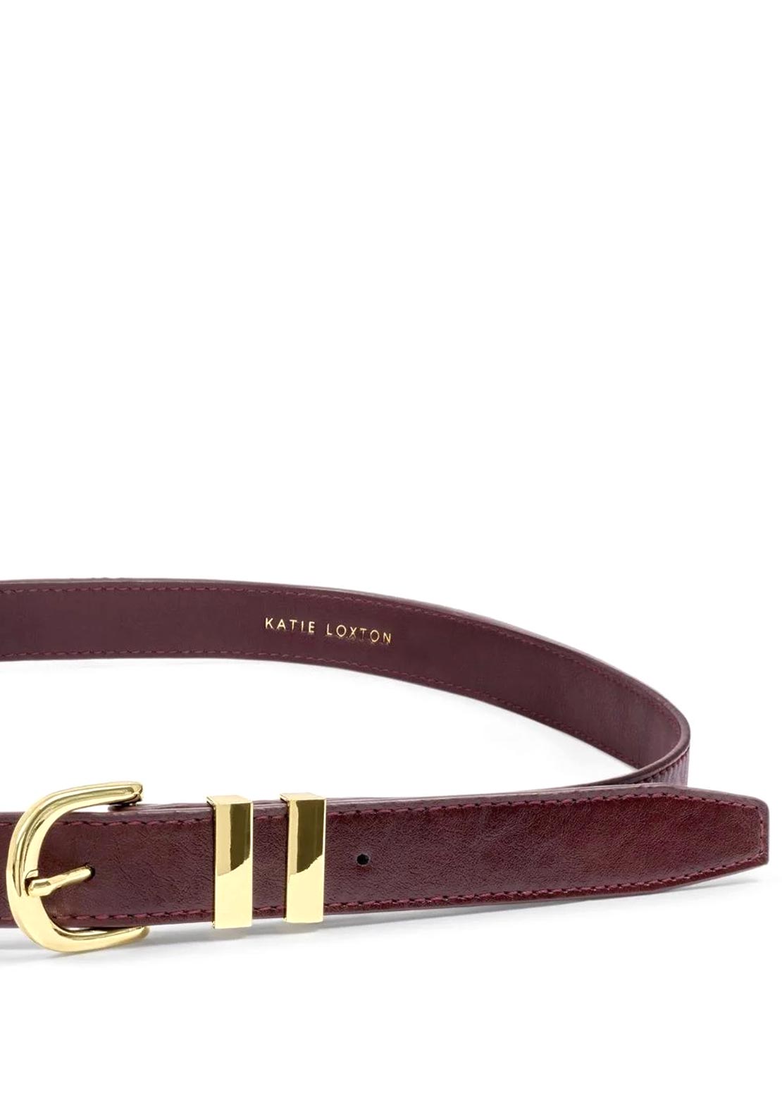 Katie Loxton Crackle Leather Belt, Wine