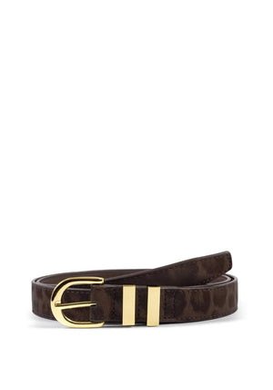 Katie Loxton Leopard Print Buckle Belt, Brown