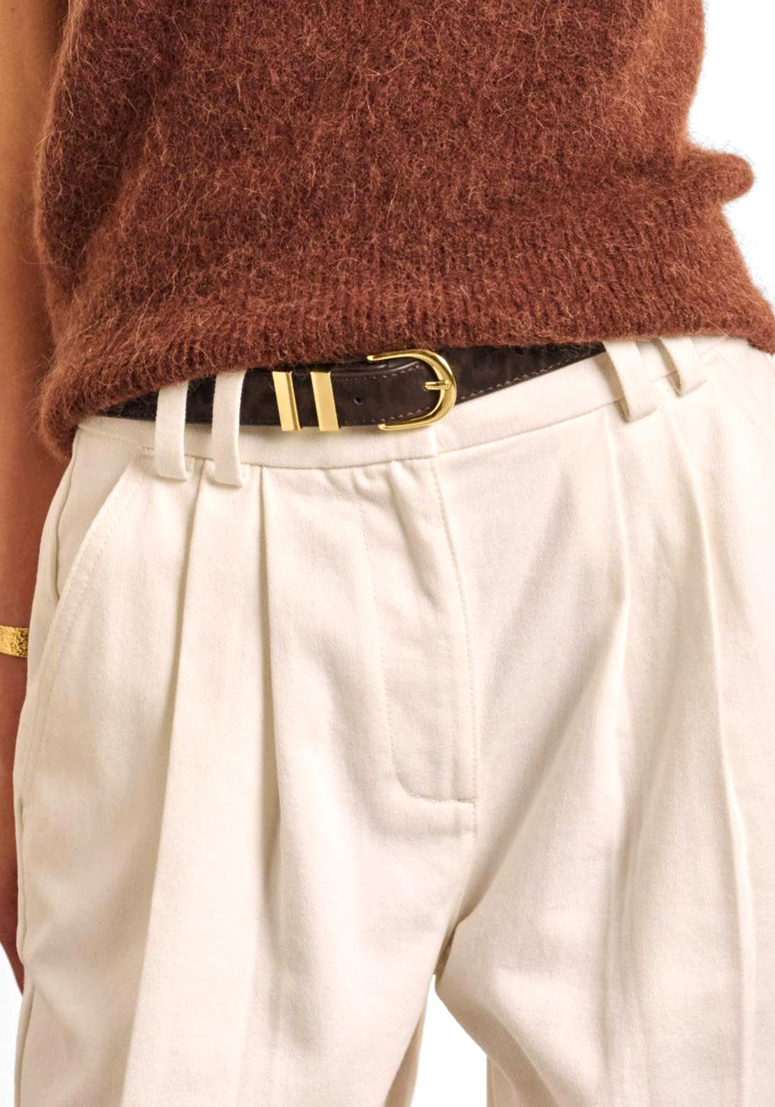 Katie Loxton Leopard Print Buckle Belt, Brown