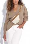 Katie Loxton Capri Canvas Belt Bag, Off White & Tan