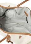 Katie Loxton Capri Canvas Weekend Bag, Off White & Tan