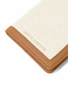 Katie Loxton Capri Canvas Passport Holder, Off White & Tan
